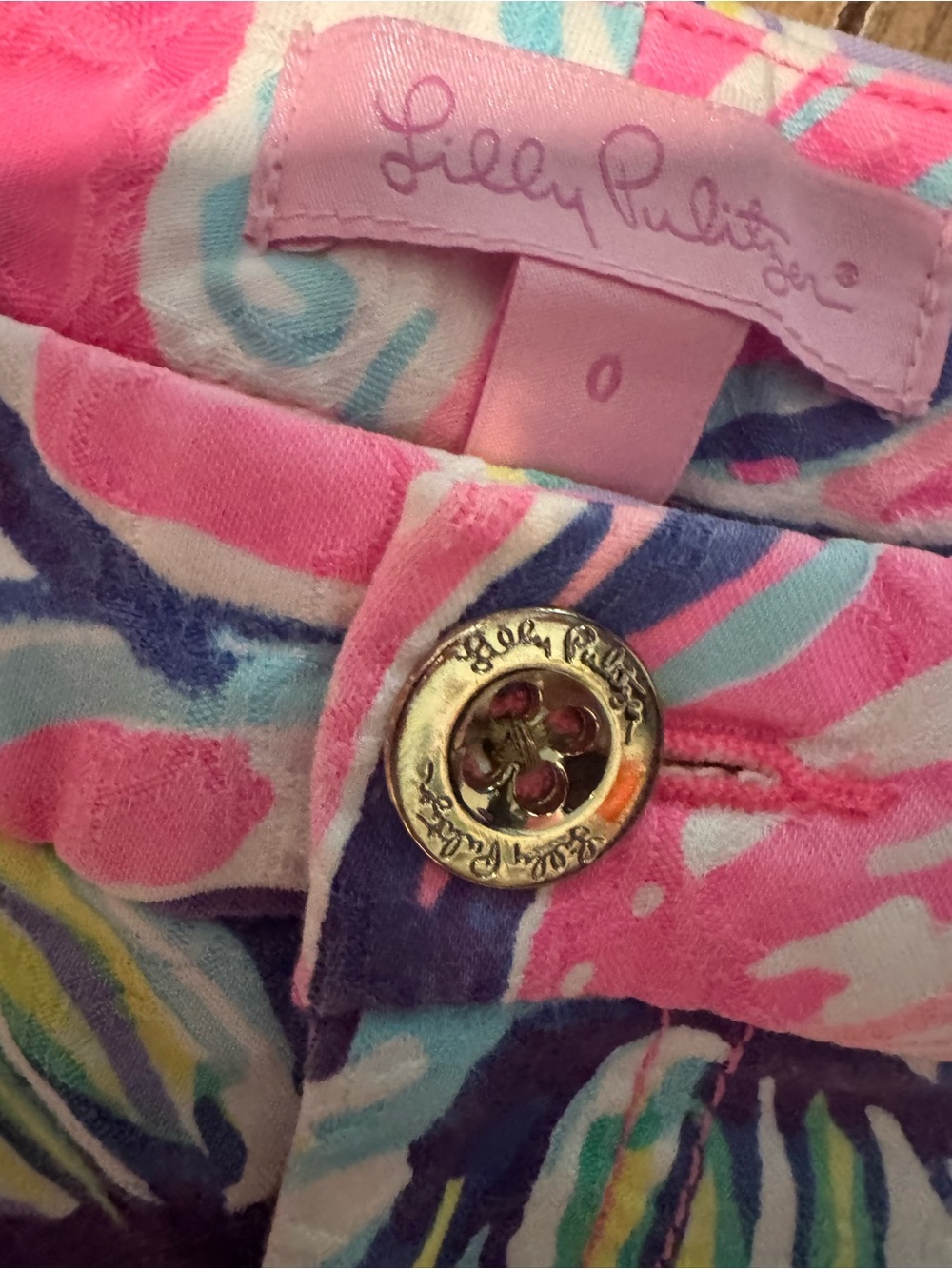 Lilly Pulitzer Kelly Ankle Pants Swept By The Tides Floral Pink Size 0 - Picture 5 of 5